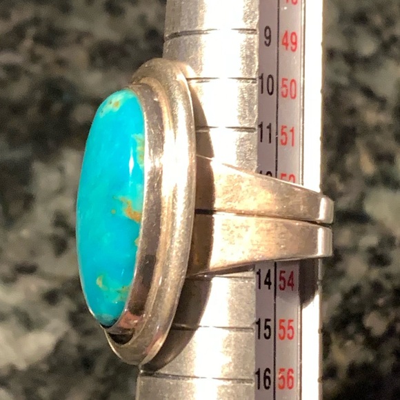 Vintage Navajo Turquoise Ring Signed Marian Nex 12.12 grams - Picture 6 of 7